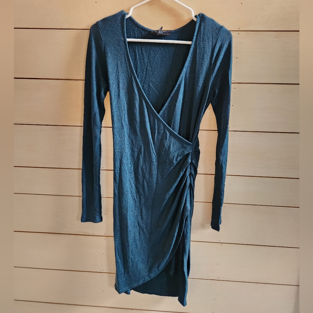 Green midi wrap dress